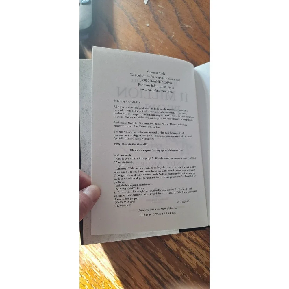 Autographed By Andy Andrews How Do You Kill 11 Million People?: Why the Truth...